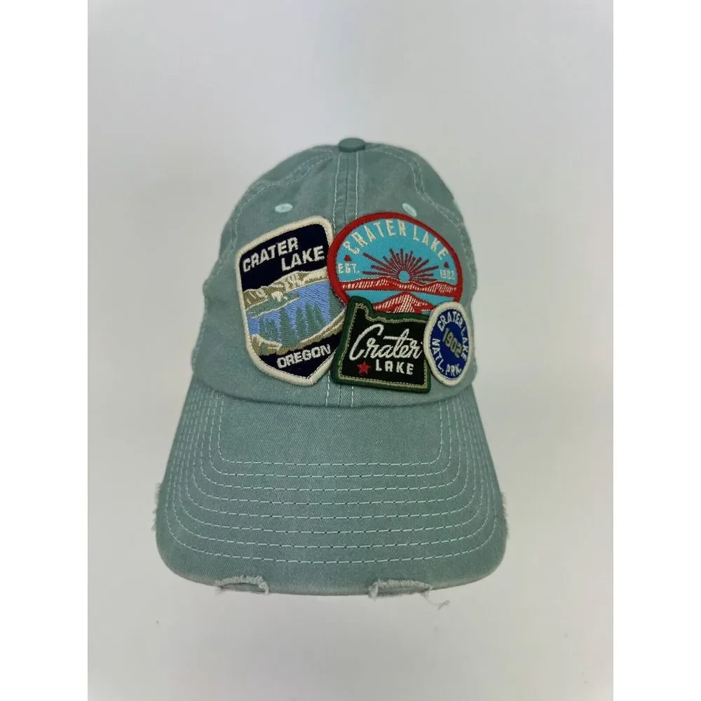 Vintage CRATER LAKE NATIONAL PARK adjustable STRAPBACK Hat Patch American Needle